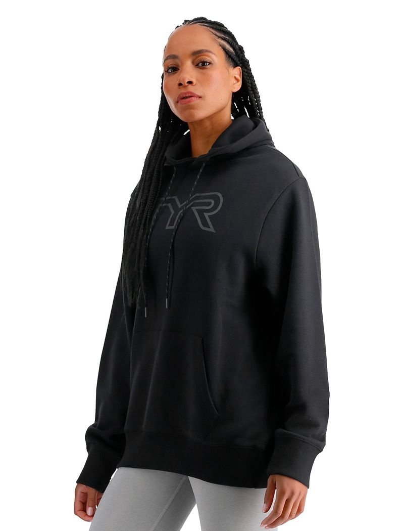 Sweat a Capuche Tyr Ultrasoft Big Logo Tech Femme Noir | 02975527SMX