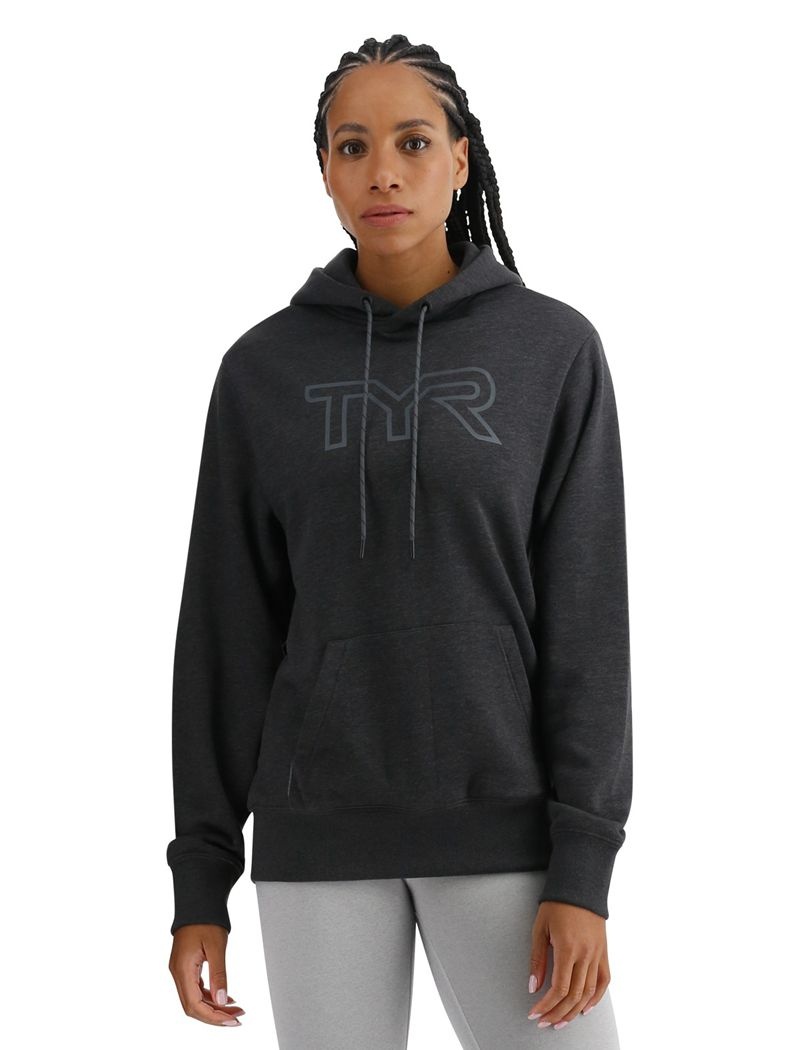 Sweat a Capuche Tyr Ultrasoft Big Logo Tech Femme Grise Foncé | 88246969LHA