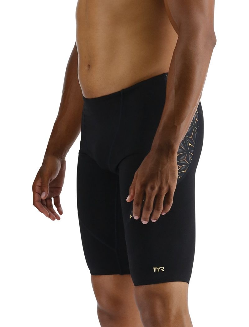 Maillot de Bain Tyr Durafast Elite? Curve Splice Jammer Obsidian Homme Noir Doré | 55367992XPY