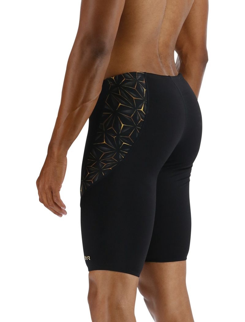 Maillot de Bain Tyr Durafast Elite? Curve Splice Jammer Obsidian Homme Noir Doré | 55367992XPY