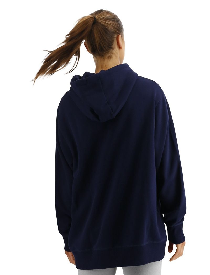 Sweat a Capuche Tyr Ultrasoft Big Logo Tech Femme Bleu Marine | 31726621ZJX