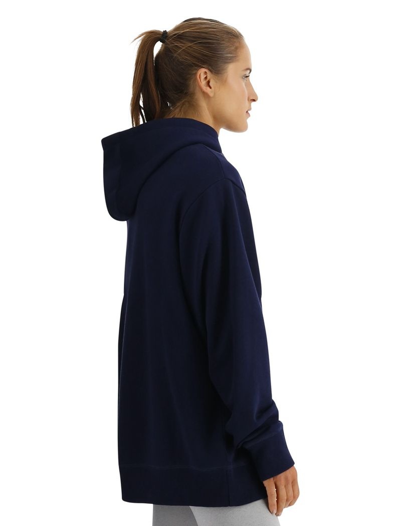 Sweat a Capuche Tyr Ultrasoft Big Logo Tech Femme Bleu Marine | 31726621ZJX