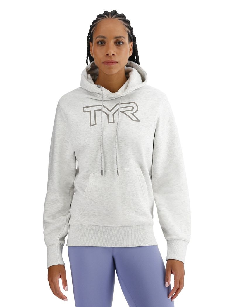 Sweat a Capuche Tyr Ultrasoft Big Logo Tech Femme Grise Clair | 22232667WJG