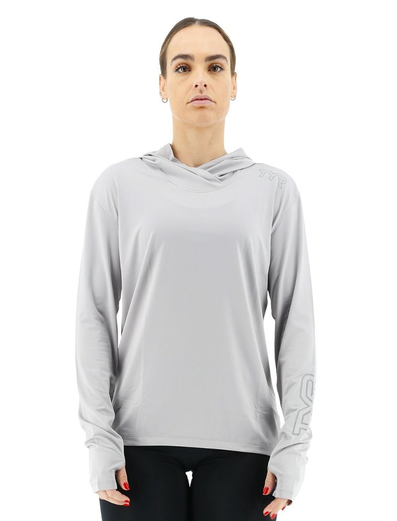 Sweat a Capuche Tyr Sundefense Femme Grise | 01849875MPT