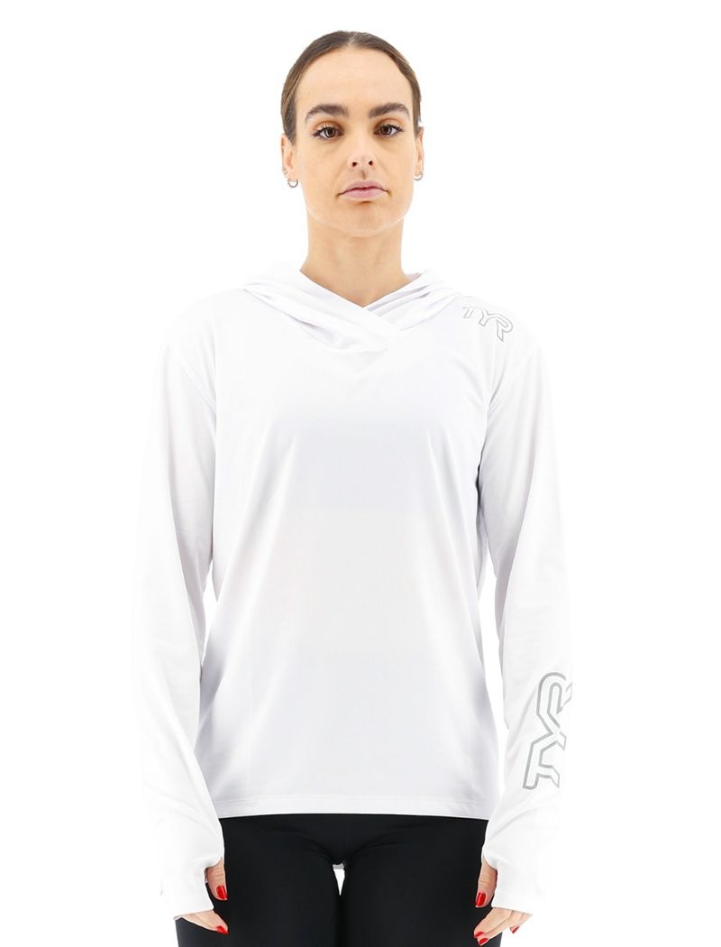 Sweat a Capuche Tyr Sundefense Femme Blanche | 51187352IVV