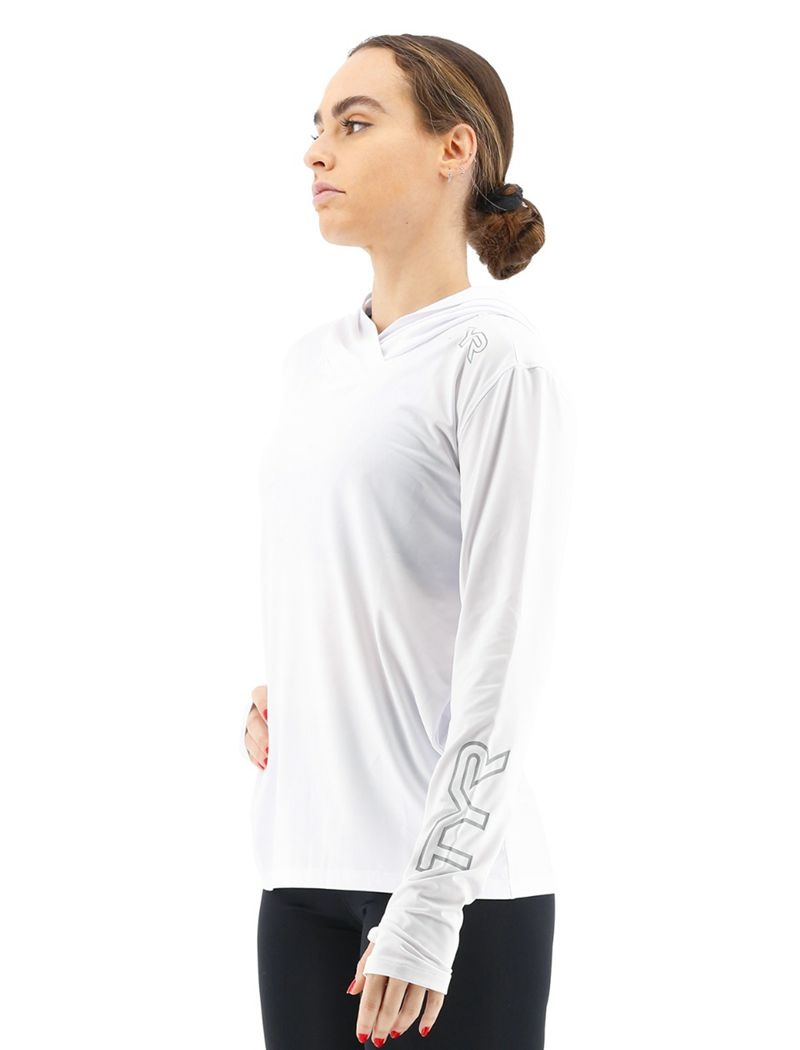 Sweat a Capuche Tyr Sundefense Femme Blanche | 51187352IVV