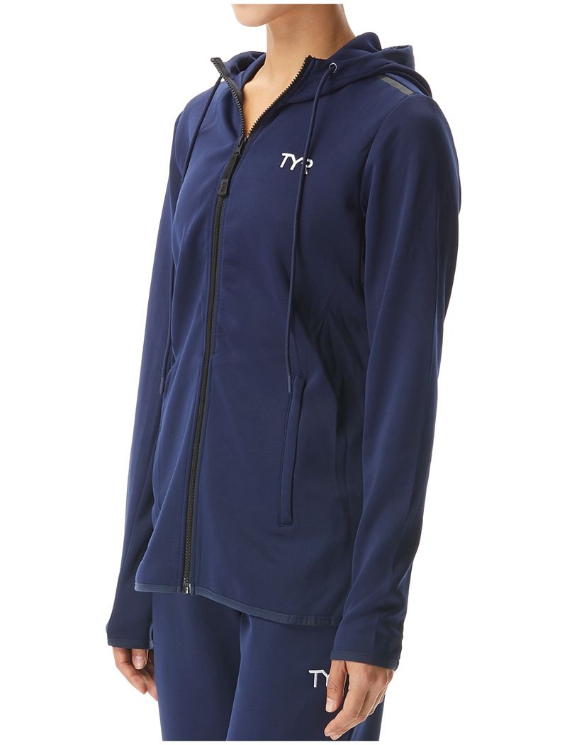 Sweat a Capuche Tyr Alliance Podium Full Zip Femme Bleu Marine | 04765142CSG