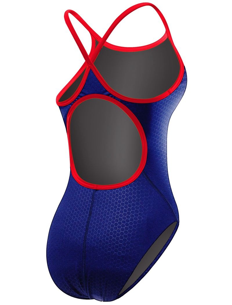 Maillot de Bain Tyr Durafast Elite? Diamondfit Hexa Femme Bleu Marine Rouge | 88947629YII