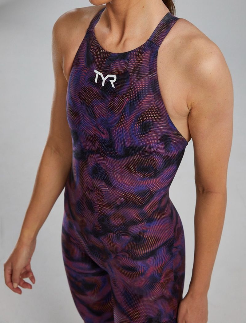 Maillot de Bain Tyr Avictor? 2.0. Closed Back Exolon Femme Bleu Marine Violette | 34953499DKU