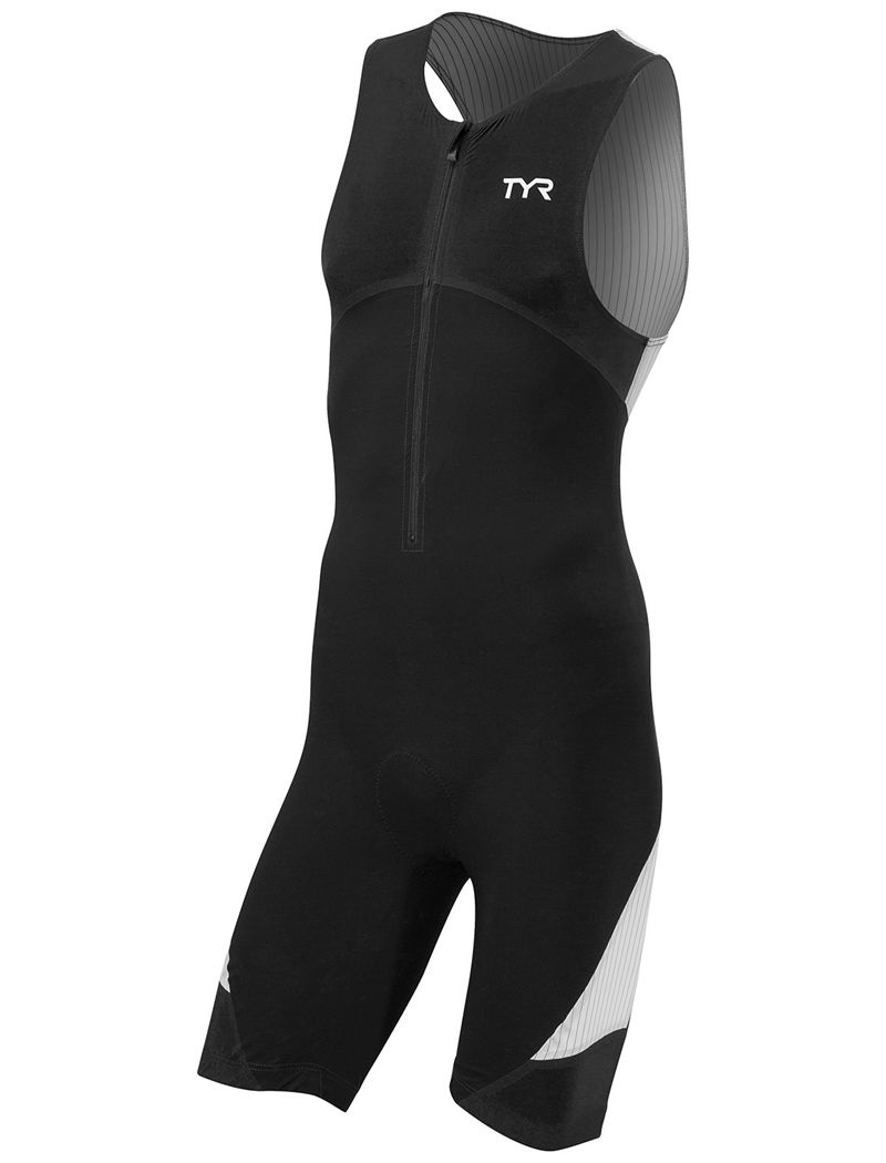 Maillot de Bain Tyr Rembourré Front-zip Tri Carbon Homme Noir | 30539893TQA