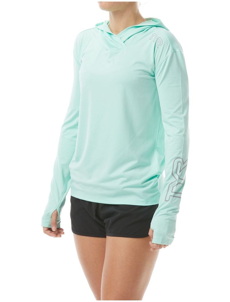 Sweat a Capuche Tyr Sundefense Femme Turquoise | 19074640BNE