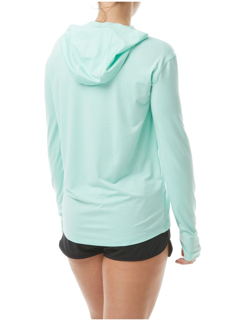 Sweat a Capuche Tyr Sundefense Femme Turquoise | 19074640BNE