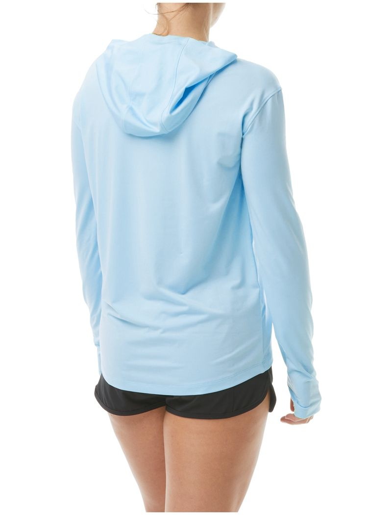 Sweat a Capuche Tyr Sundefense Femme Bleu Clair | 83002438HOQ