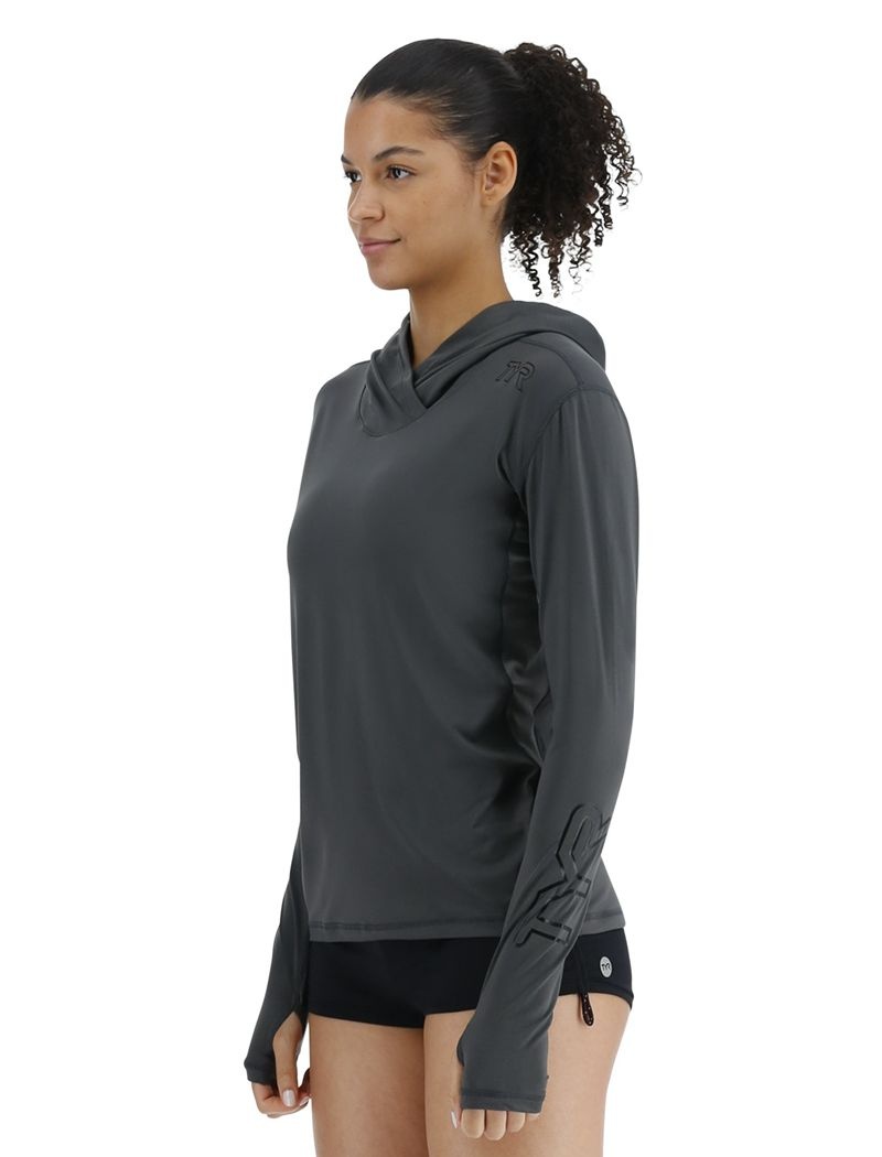 Sweat a Capuche Tyr Sundefense? Vented Femme Grise Foncé | 86974988VYX