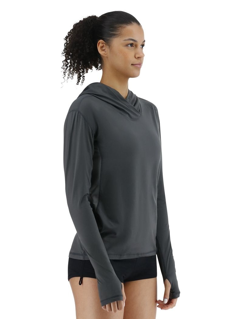 Sweat a Capuche Tyr Sundefense? Vented Femme Grise Foncé | 86974988VYX