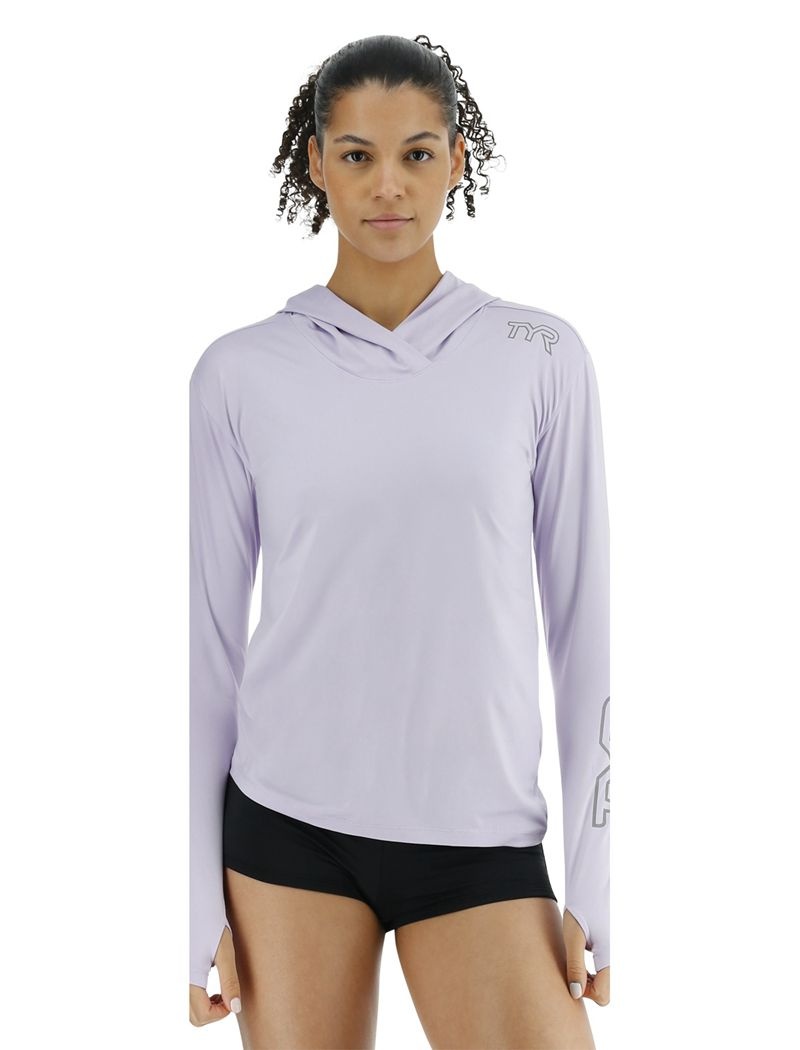 Sweat a Capuche Tyr Sundefense Femme Violette Clair | 40065621RCO