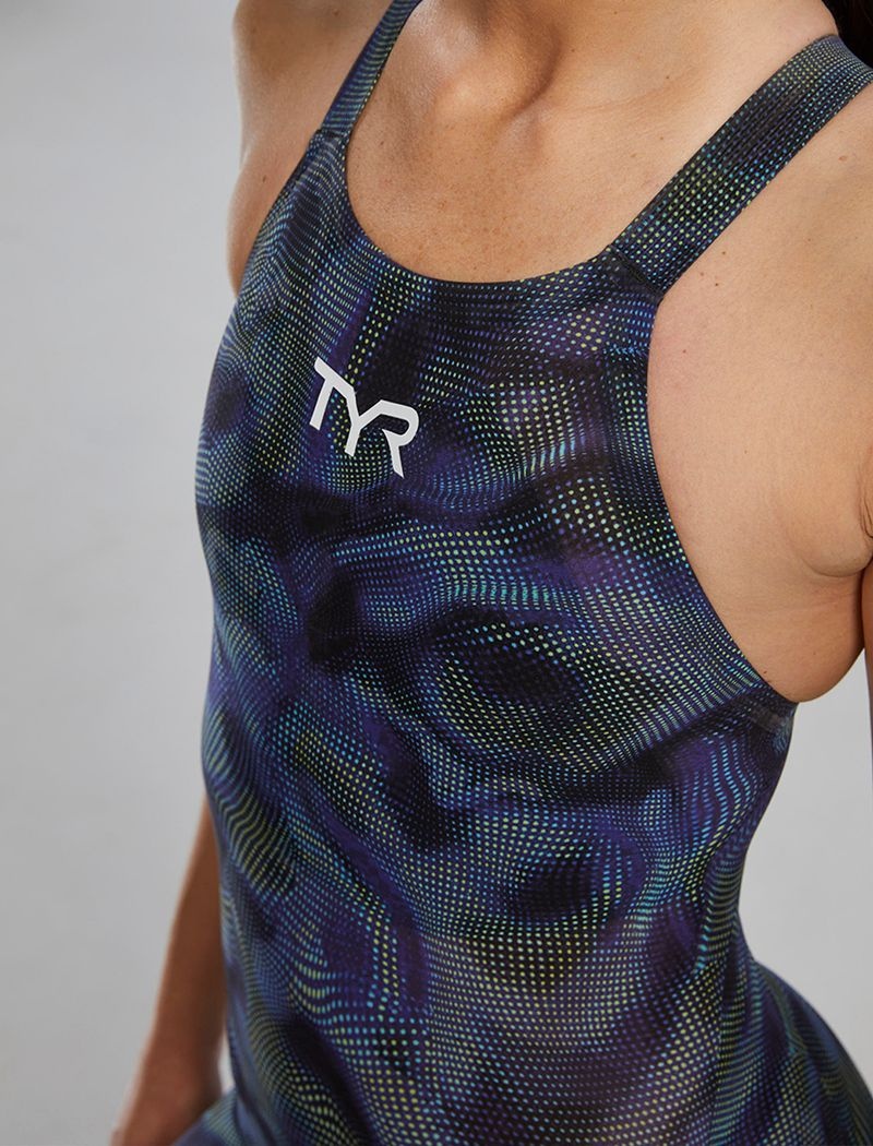 Maillot de Bain Tyr Avictor? 2.0. Open Back Exolon Femme Bleu Marine Vert | 60741682GAZ