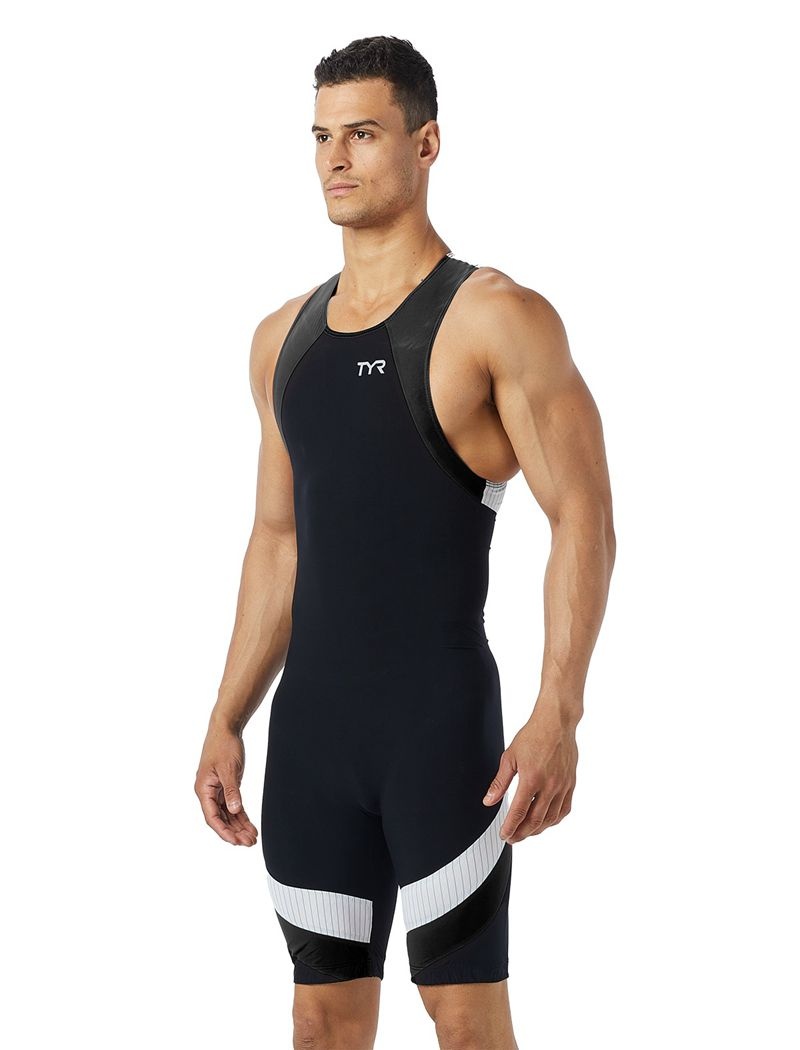 Maillot de Bain Tyr Zip-back Tri-suit Carbon Homme Noir | 99307691KHC