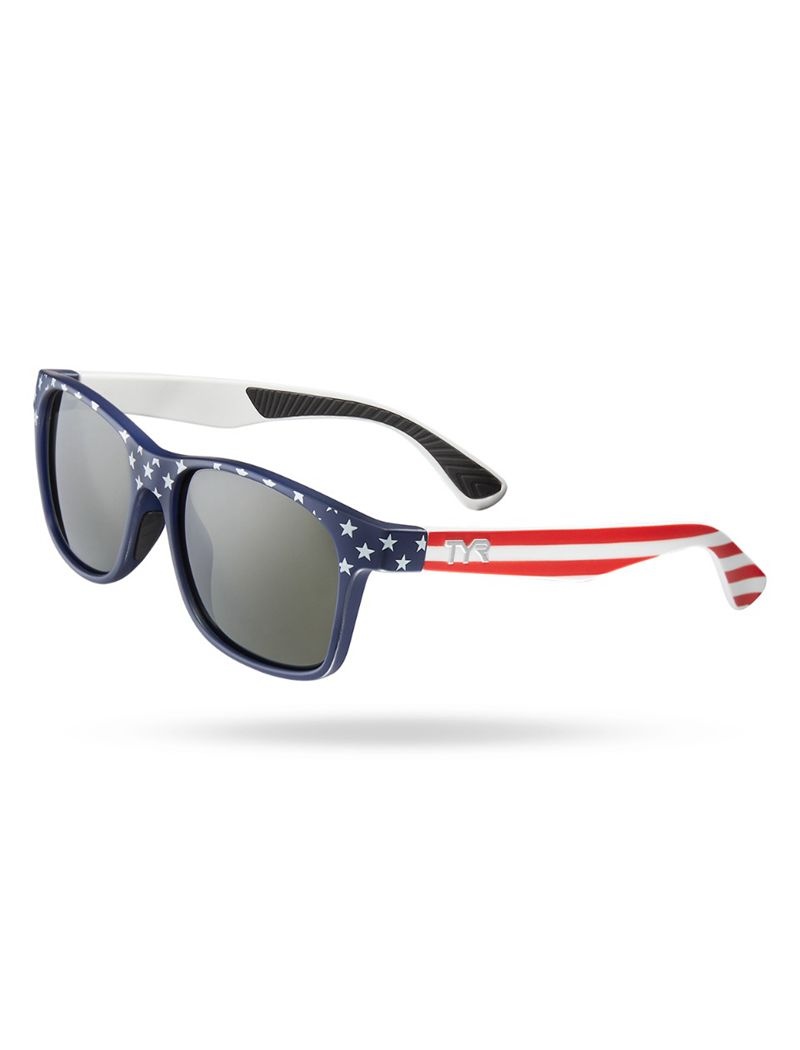 Lunette de Soleil Tyr Springdale Hts Polarized Femme Noir Bleu Rouge | 12011394MVU