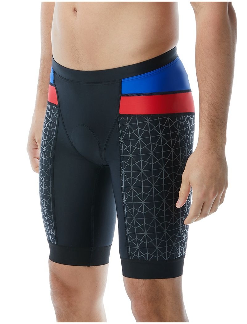 Short Tyr Tri 9 Homme Noir Bleu Rouge | 92950621ZES