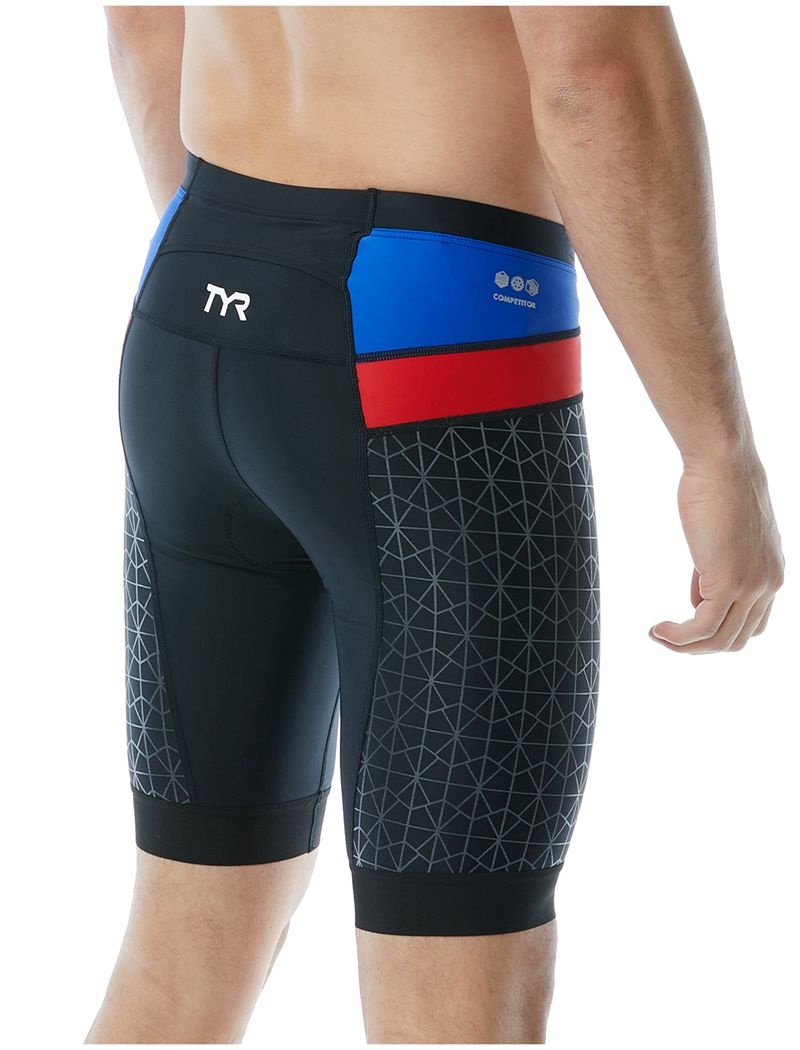 Short Tyr Tri 9 Homme Noir Bleu Rouge | 92950621ZES