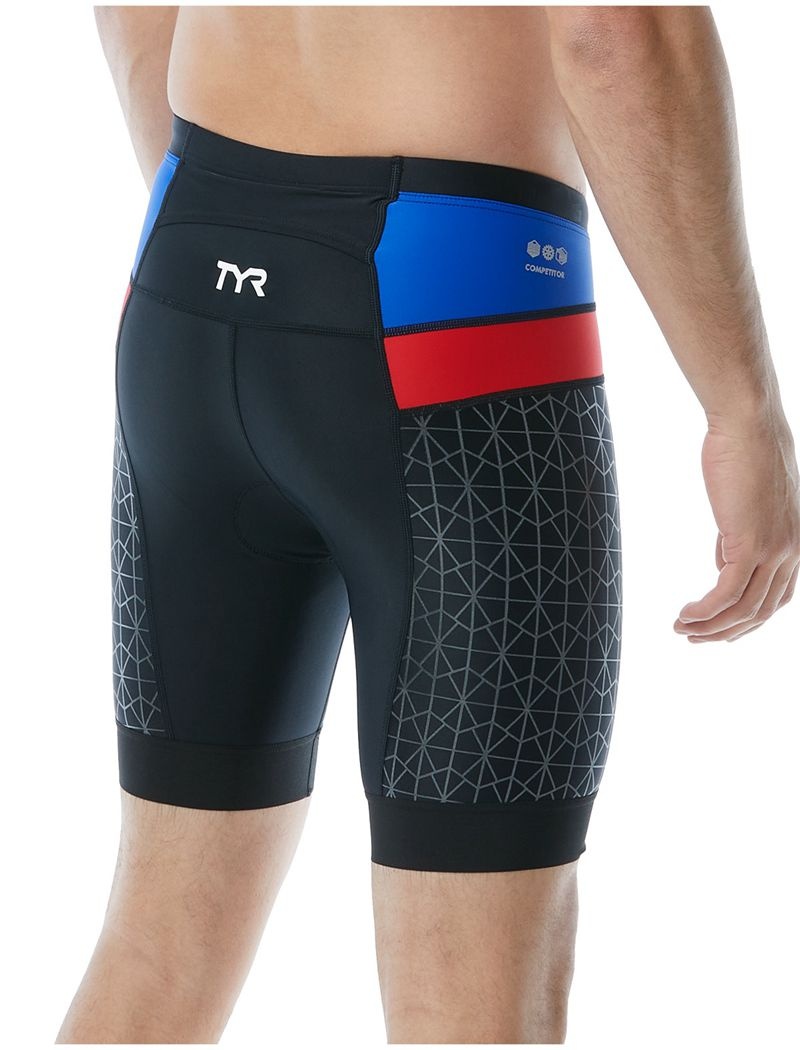 Short Tyr Tri 7 Homme Noir Bleu Rouge | 92873905OQJ