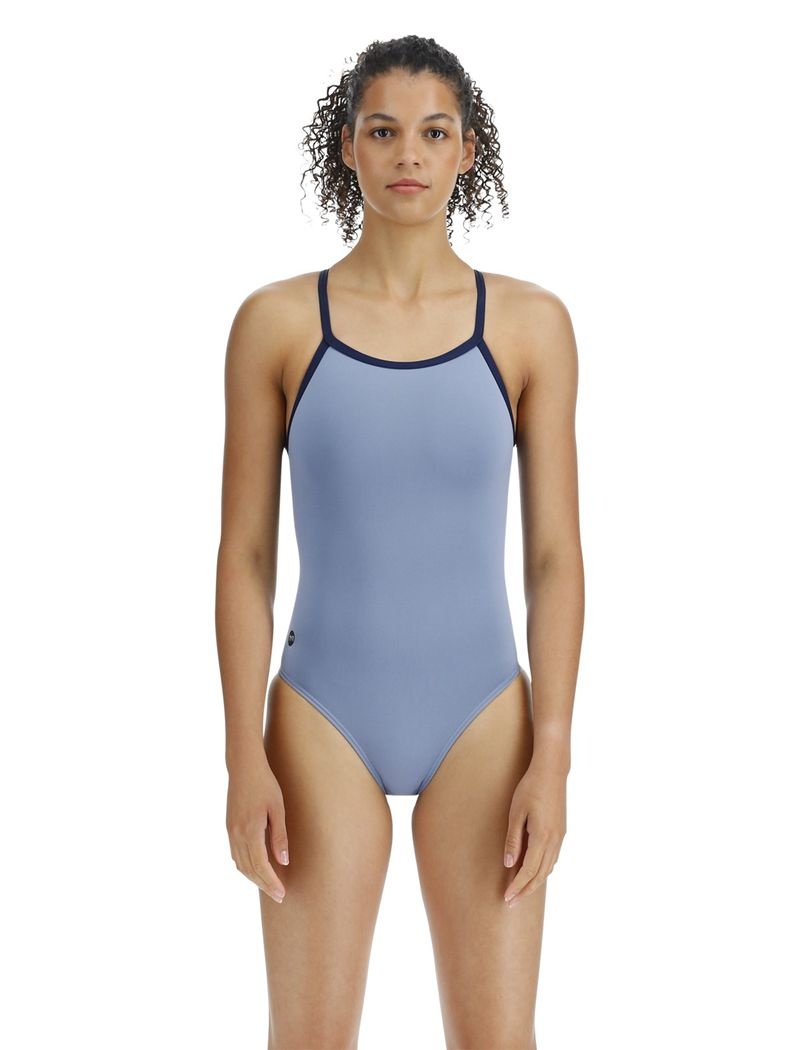 Maillot de Bain Tyr Durafast Elite? Diamondfit Ss Femme Bleu Clair | 88930831XKX