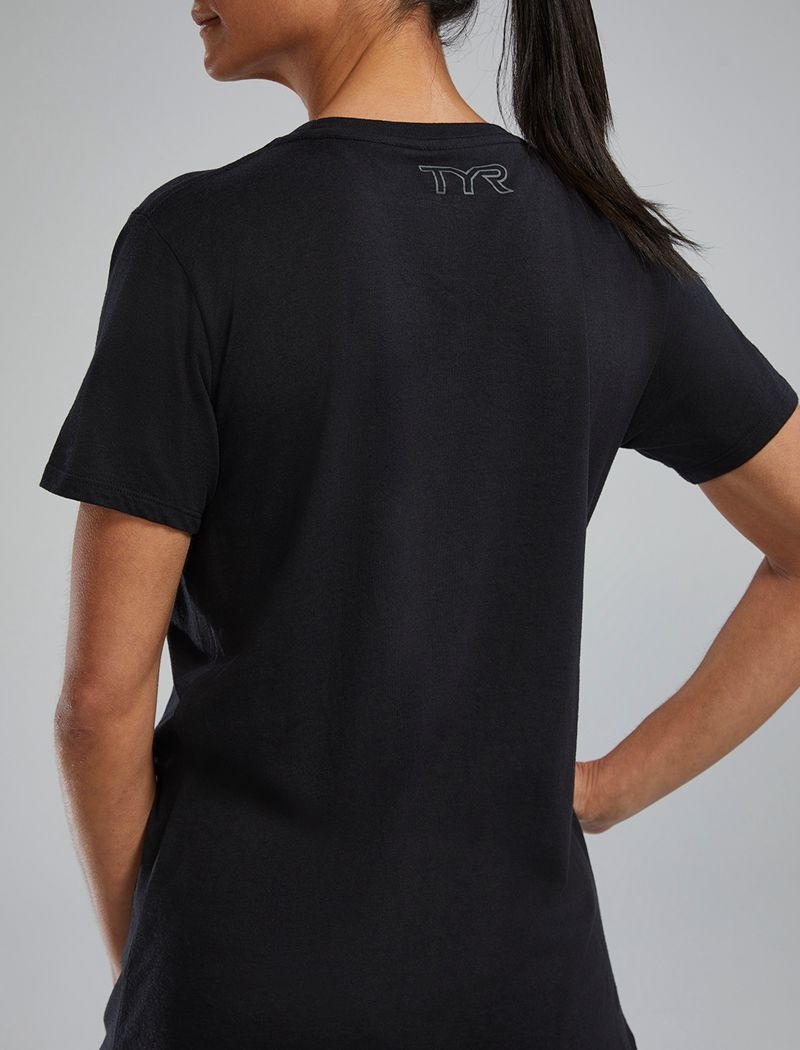 T-Shirt Tyr Ultrasoft? Corta Sleeve Graphique Always In Front Box Femme Noir | 70427586KHD