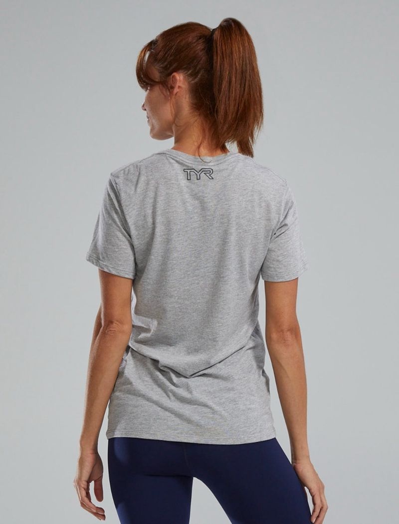 T-Shirt Tyr Ultrasoft? Corta Sleeve Graphique Take Flight Femme Grise | 89108555IBN