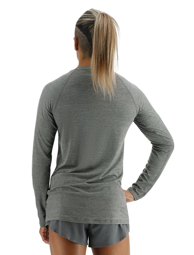 T-Shirt Tyr Climadry? Raglan Long Sleeve Femme Grise | 88240720JNN