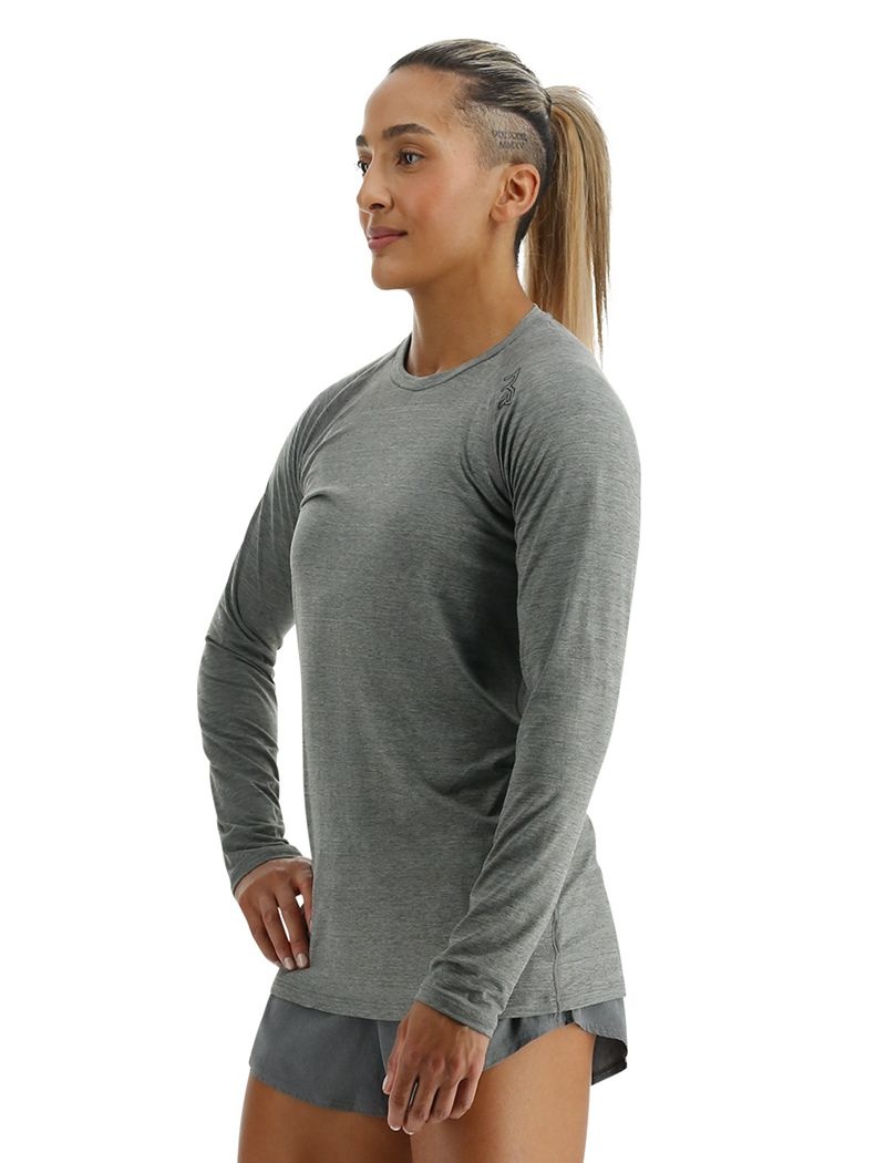 T-Shirt Tyr Climadry? Raglan Long Sleeve Femme Grise | 88240720JNN