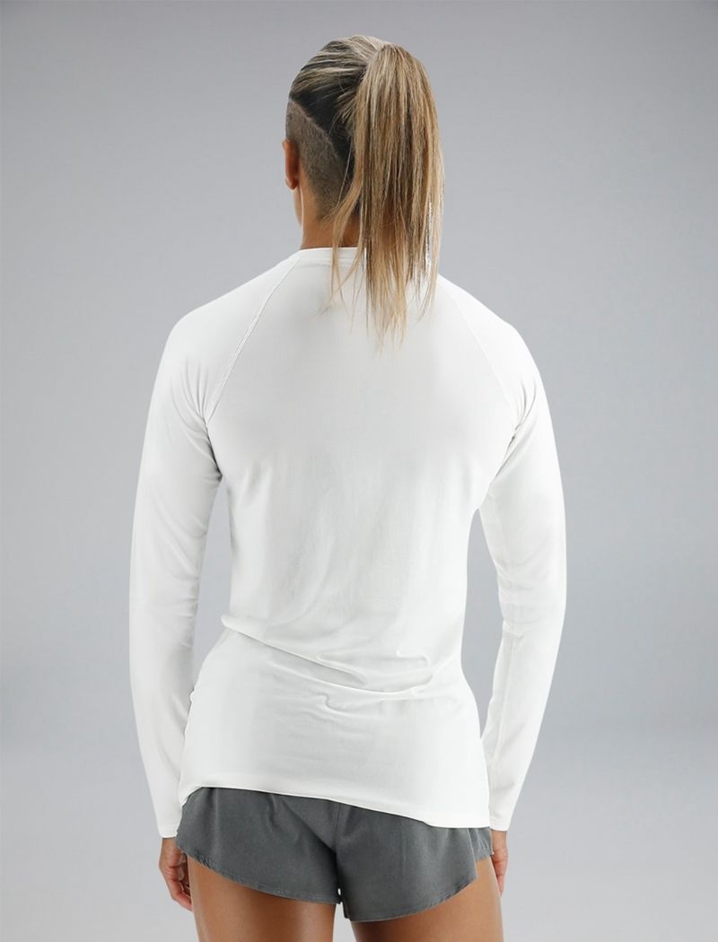 T-Shirt Tyr Climadry? Raglan Long Sleeve Femme Blanche | 27285105DSY