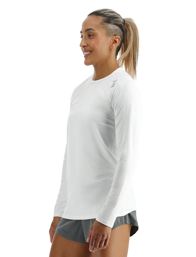 T-Shirt Tyr Climadry? Raglan Long Sleeve Femme Blanche | 27285105DSY