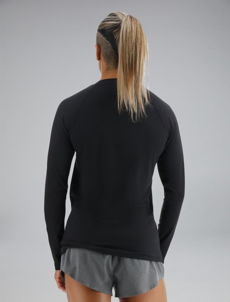 T-Shirt Tyr Climadry? Raglan Long Sleeve Femme Noir | 06911917HEE