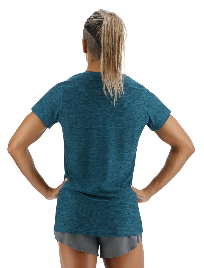 T-Shirt Tyr Airtec? Corta Sleeve Femme Vert Foncé | 99817122WWM