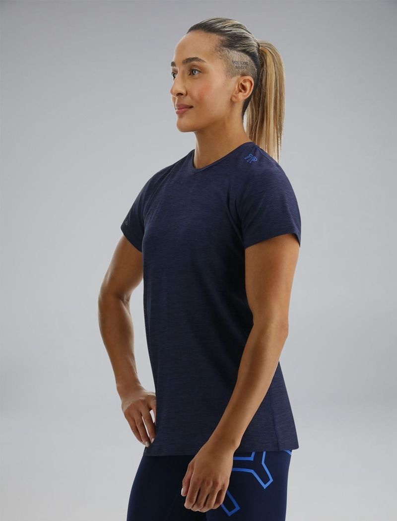 T-Shirt Tyr Airtec? Corta Sleeve Femme Bleu Marine | 29193380XSV