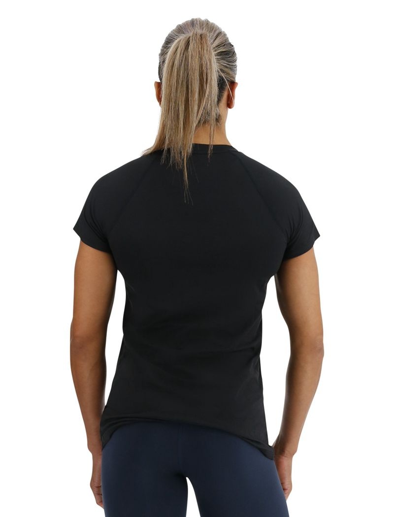 T-Shirt Tyr Climadry? Raglan Femme Noir | 38247714JNJ