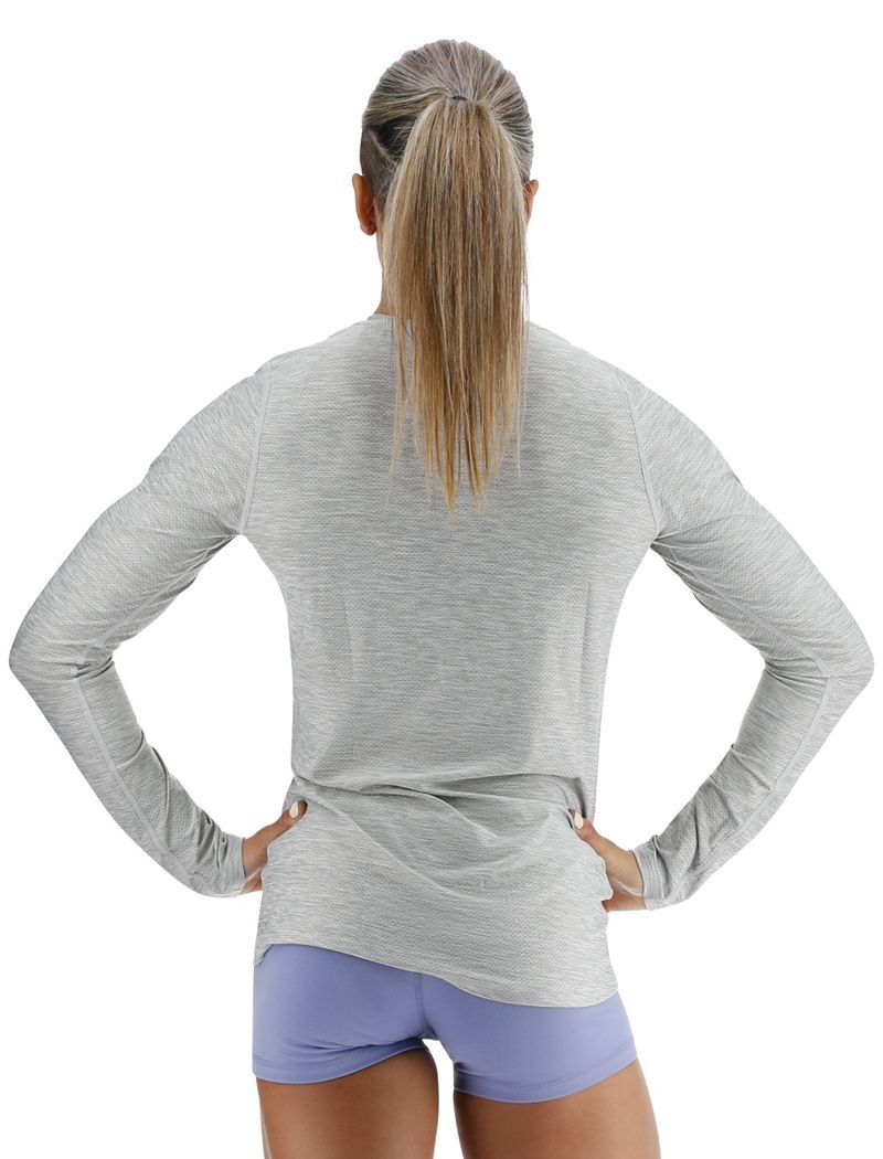 T-Shirt Tyr Airtec? Long Sleeve Femme Grise | 64309735DJI