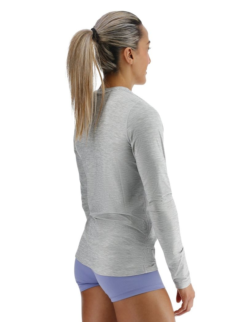 T-Shirt Tyr Airtec? Long Sleeve Femme Grise | 64309735DJI