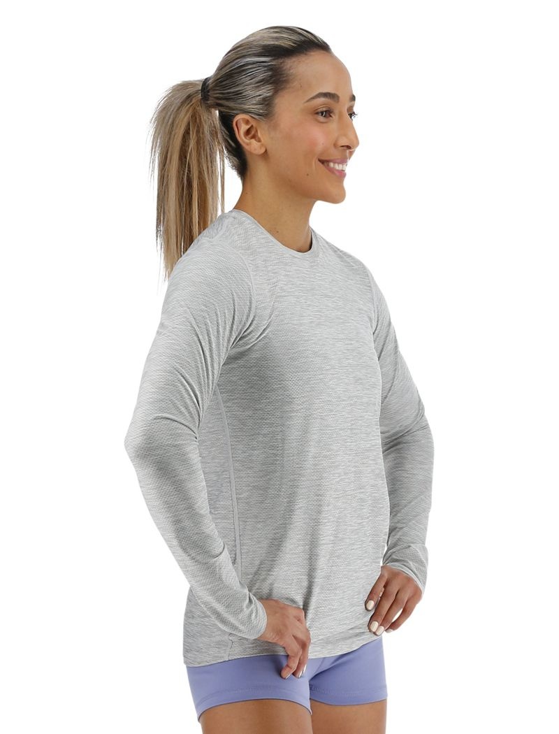 T-Shirt Tyr Airtec? Long Sleeve Femme Grise | 64309735DJI