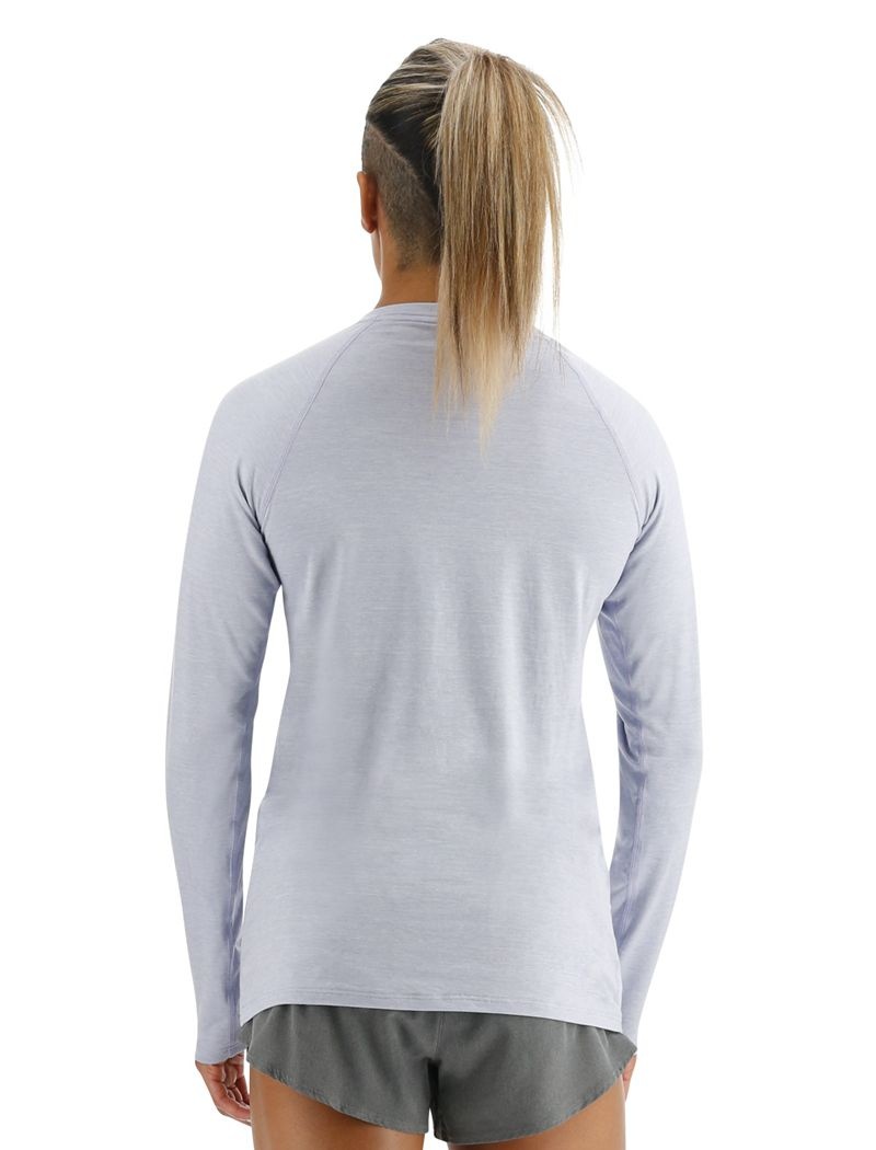 T-Shirt Tyr Climadry? Raglan Long Sleeve Femme Bleu Clair | 81020116MHA