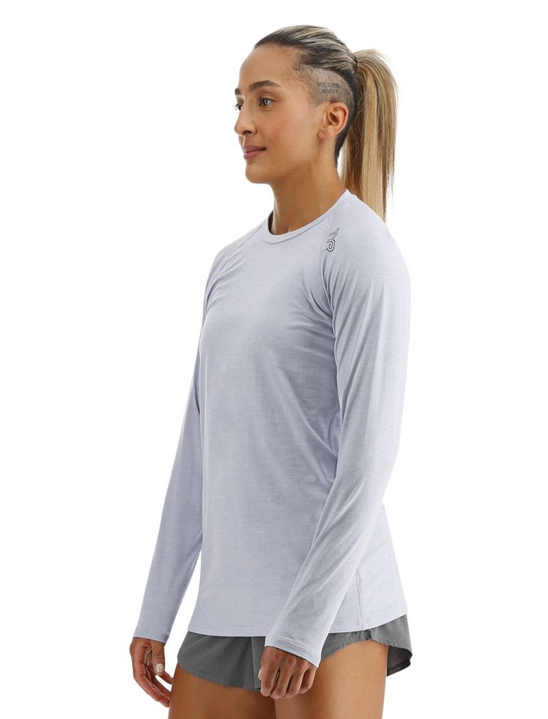 T-Shirt Tyr Climadry? Raglan Long Sleeve Femme Bleu Clair | 81020116MHA