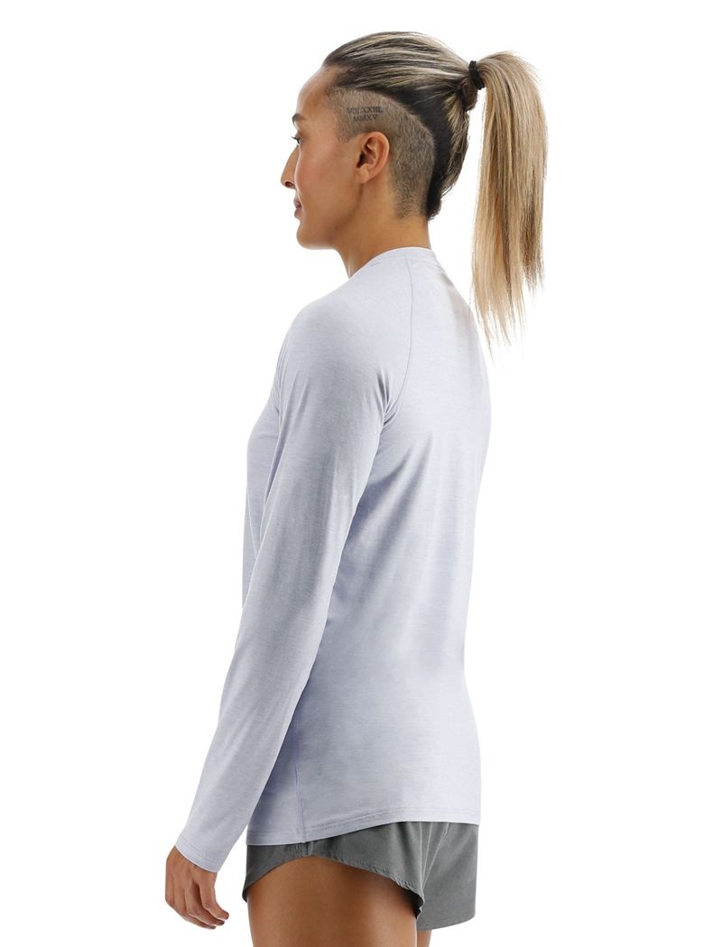 T-Shirt Tyr Climadry? Raglan Long Sleeve Femme Bleu Clair | 81020116MHA