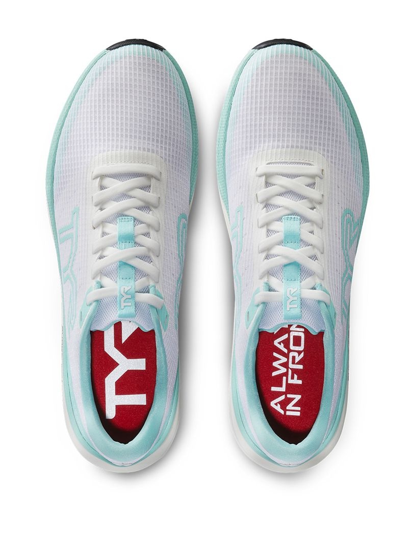 Chaussure Running Tyr Sr-1 Tempo Runner Homme Blanche Turquoise | 14954397CLY