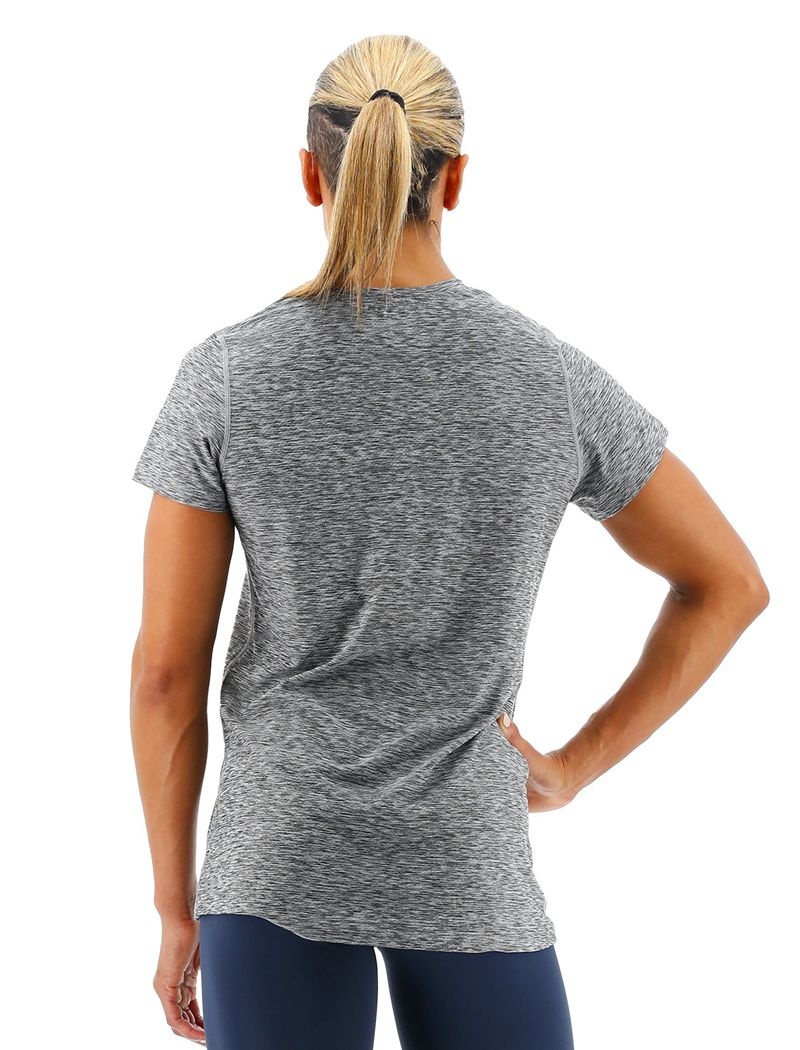 T-Shirt Tyr Airtec? Corta Sleeve Femme Grise | 86145202ZUF