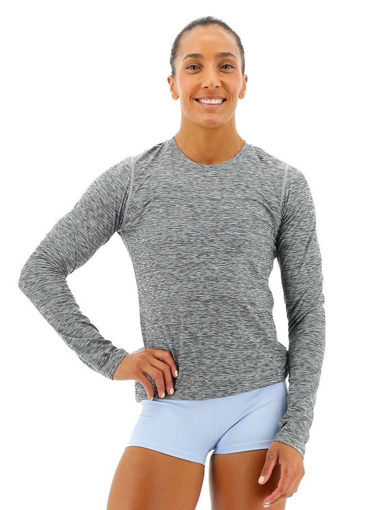 T-Shirt Tyr Airtec? Long Sleeve Femme Grise | 69035119HBN