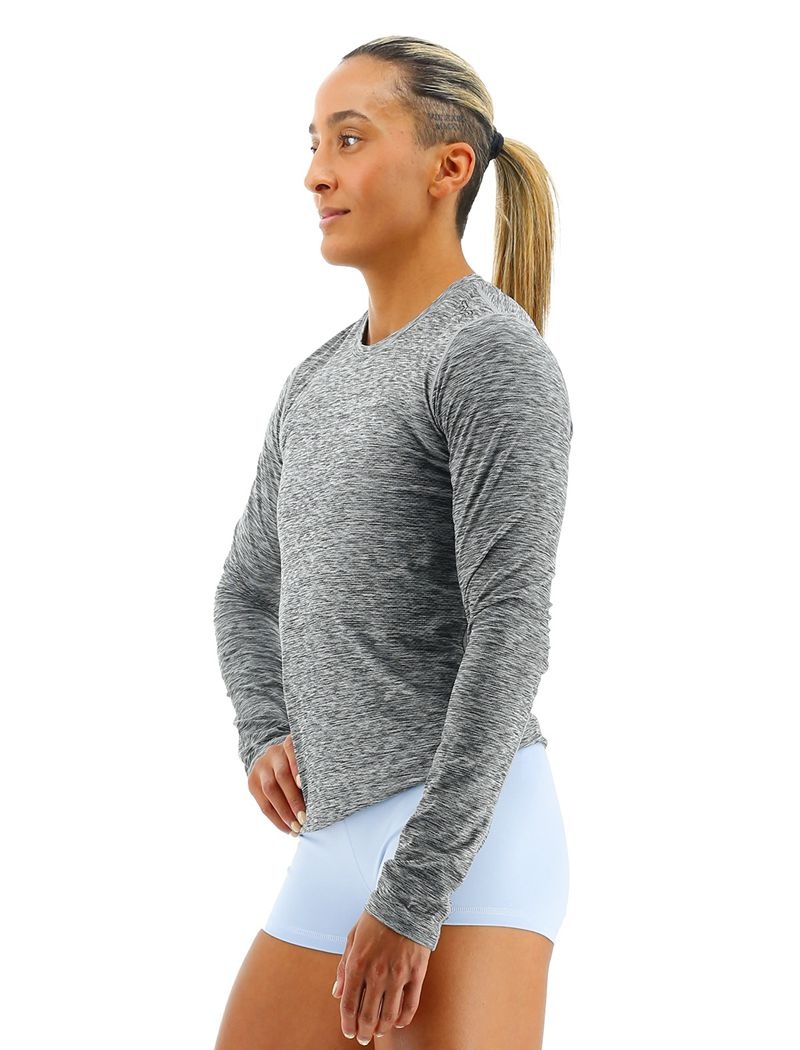 T-Shirt Tyr Airtec? Long Sleeve Femme Grise | 69035119HBN