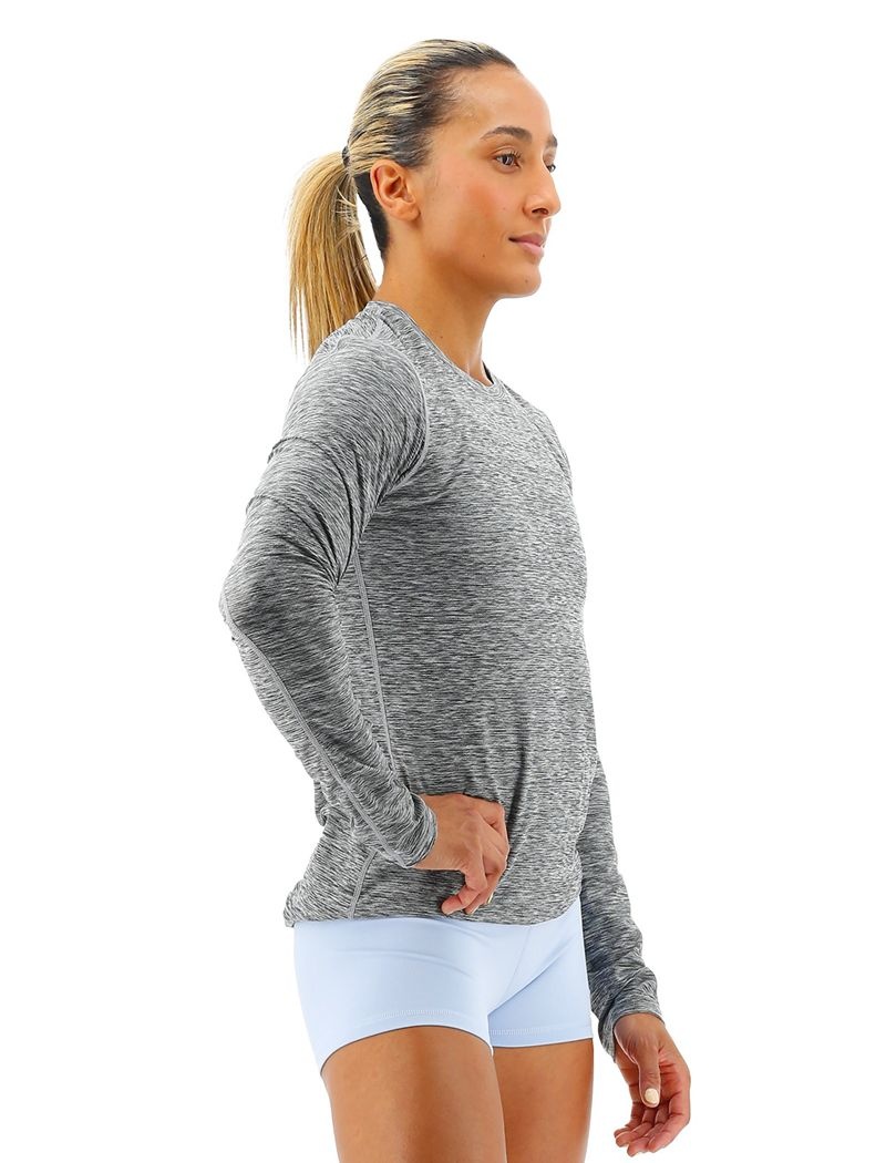 T-Shirt Tyr Airtec? Long Sleeve Femme Grise | 69035119HBN