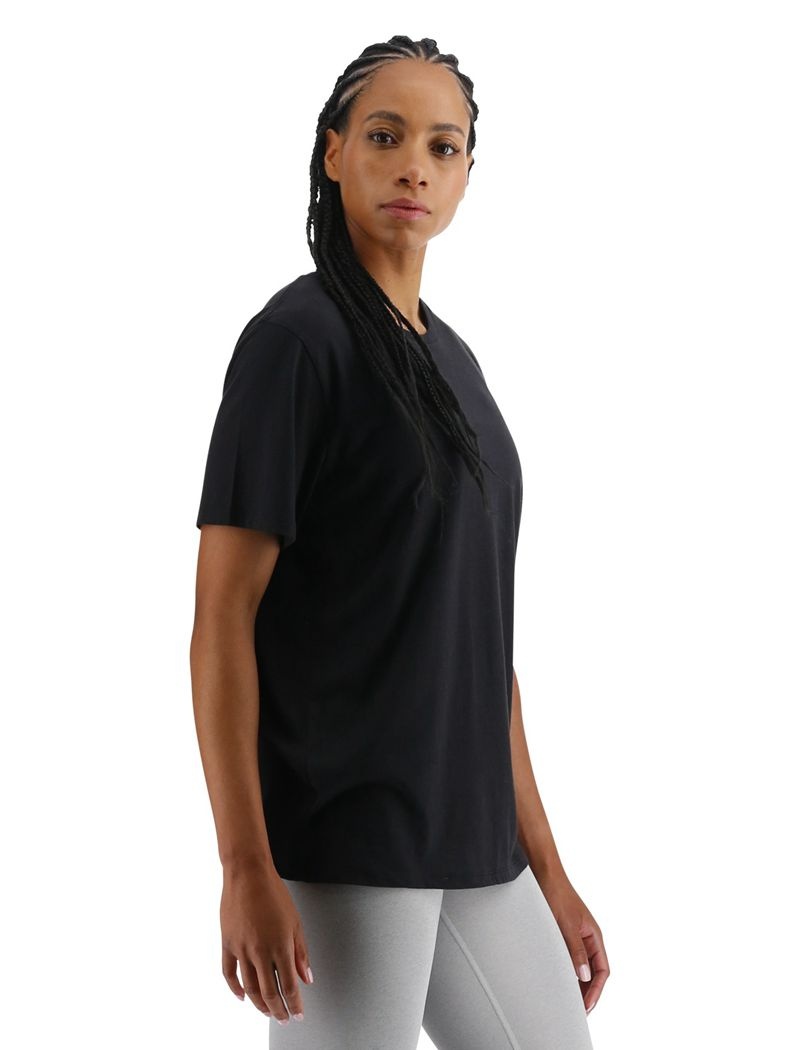 T-Shirt Tyr Ultrasoft Legere Tech Femme Noir | 26669892GED