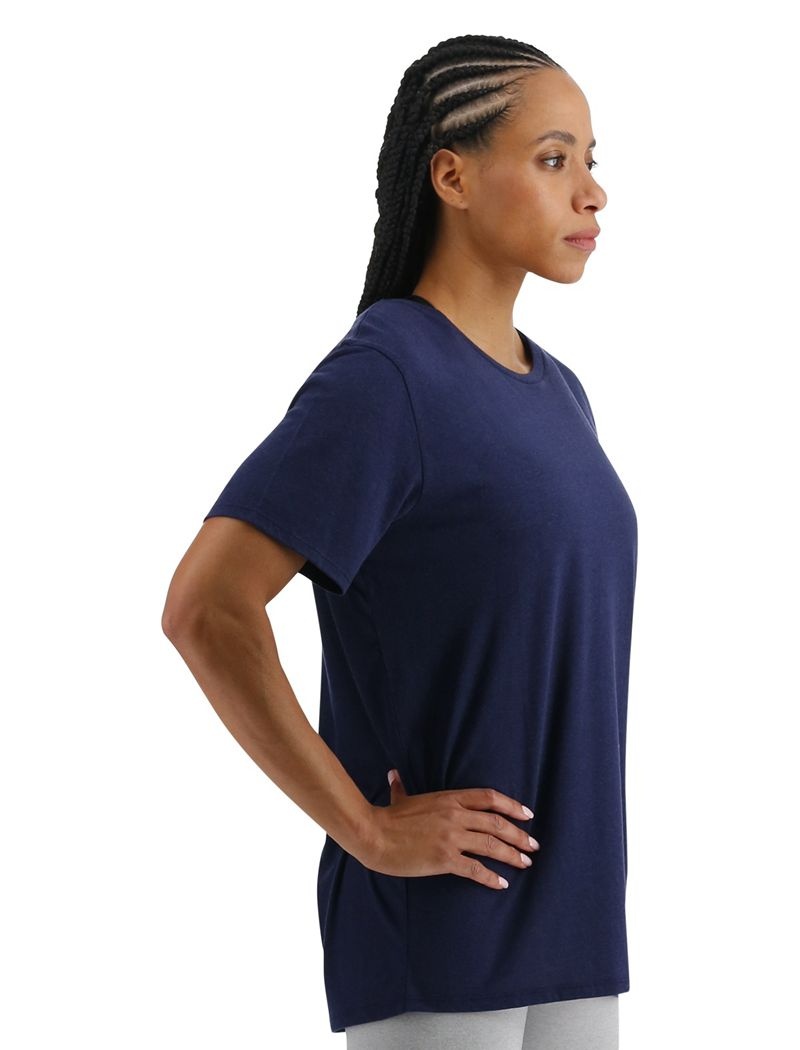 T-Shirt Tyr Ultrasoft Legere Tech Femme Bleu Marine | 38915310WIV